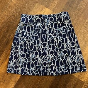 NWT Lilly Pulitzer brenna skirt in lucky bamboo size large navy blue and white